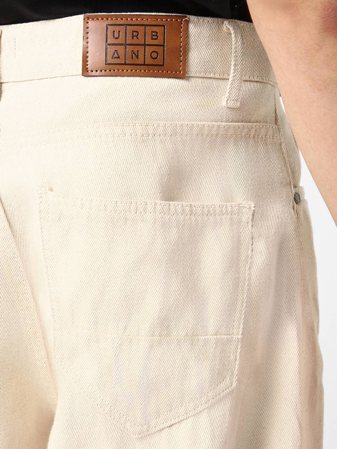 Urbano Fashion Loose Fit Men Beige Jeans - Image 5