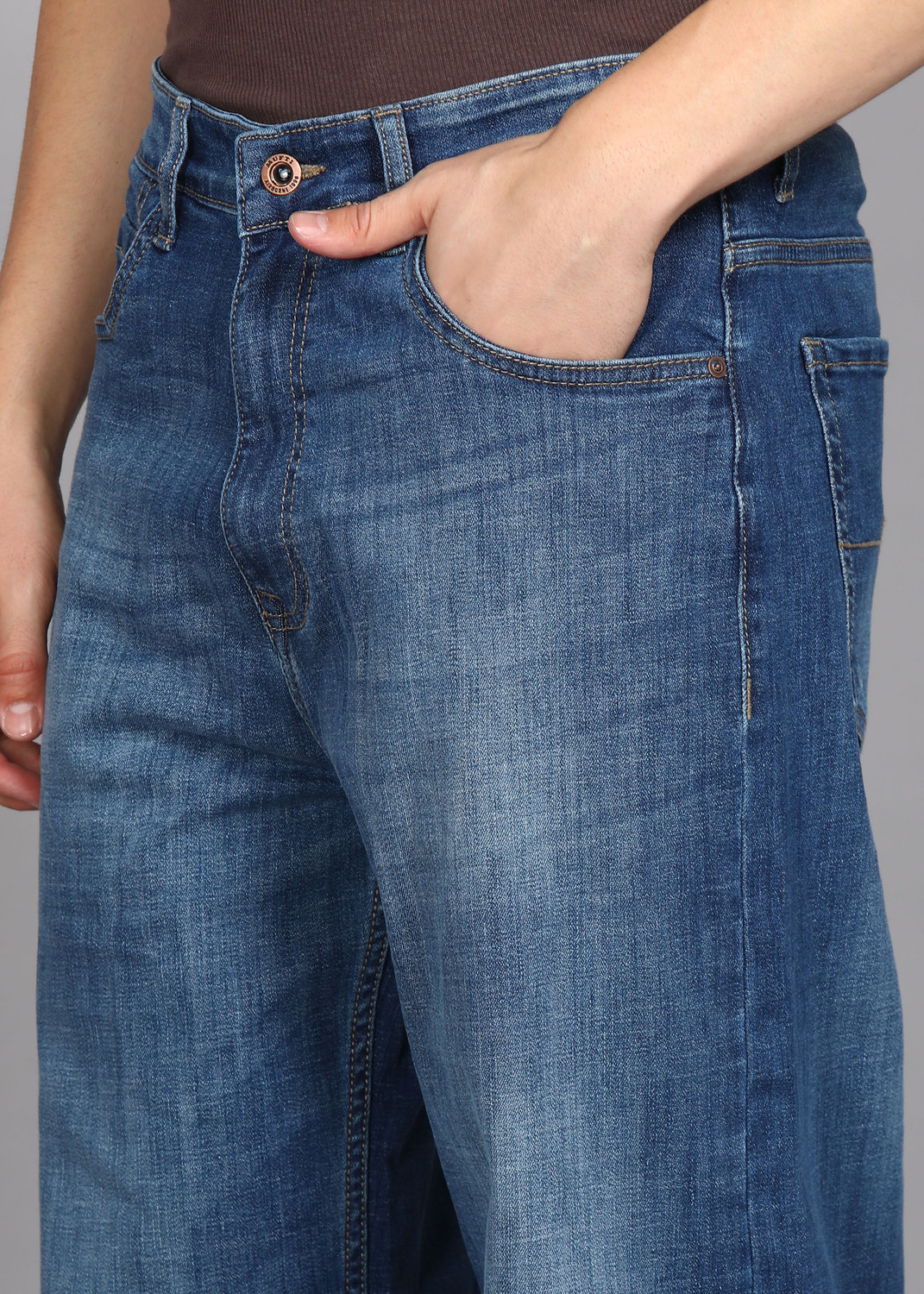 Image of MUFTI Loose Fit Men Blue Jeans