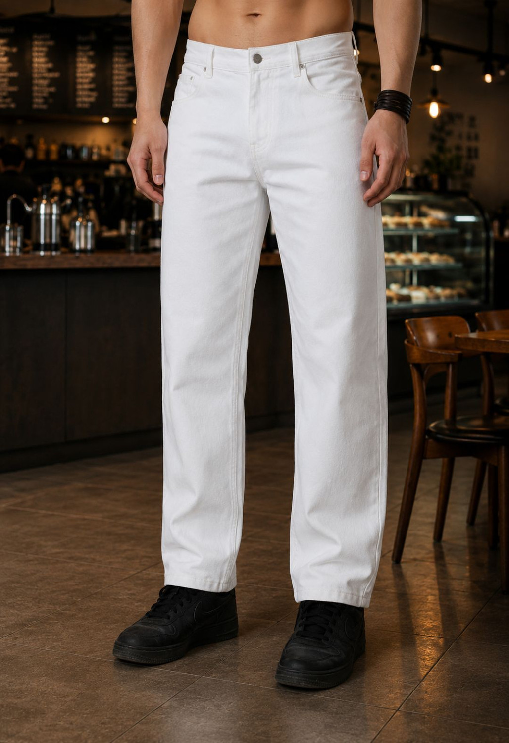 Image of Mast & Harbour Regular Men White Jeans