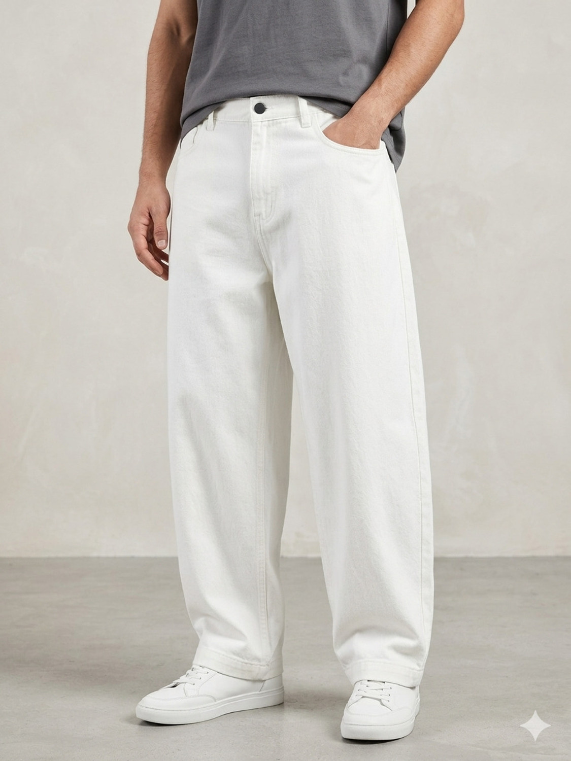Image of Riyaz Fashion Straight Fit Men White Jeans