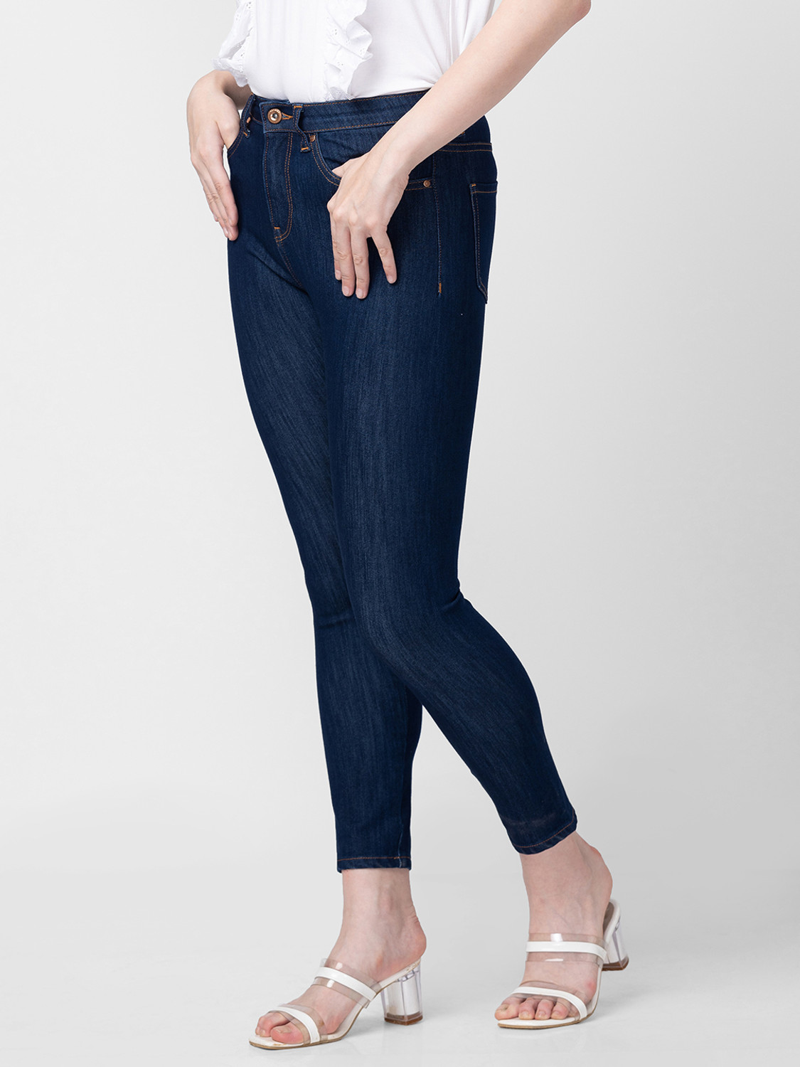 Image of Spykar Super Skinny Women Blue Jeans