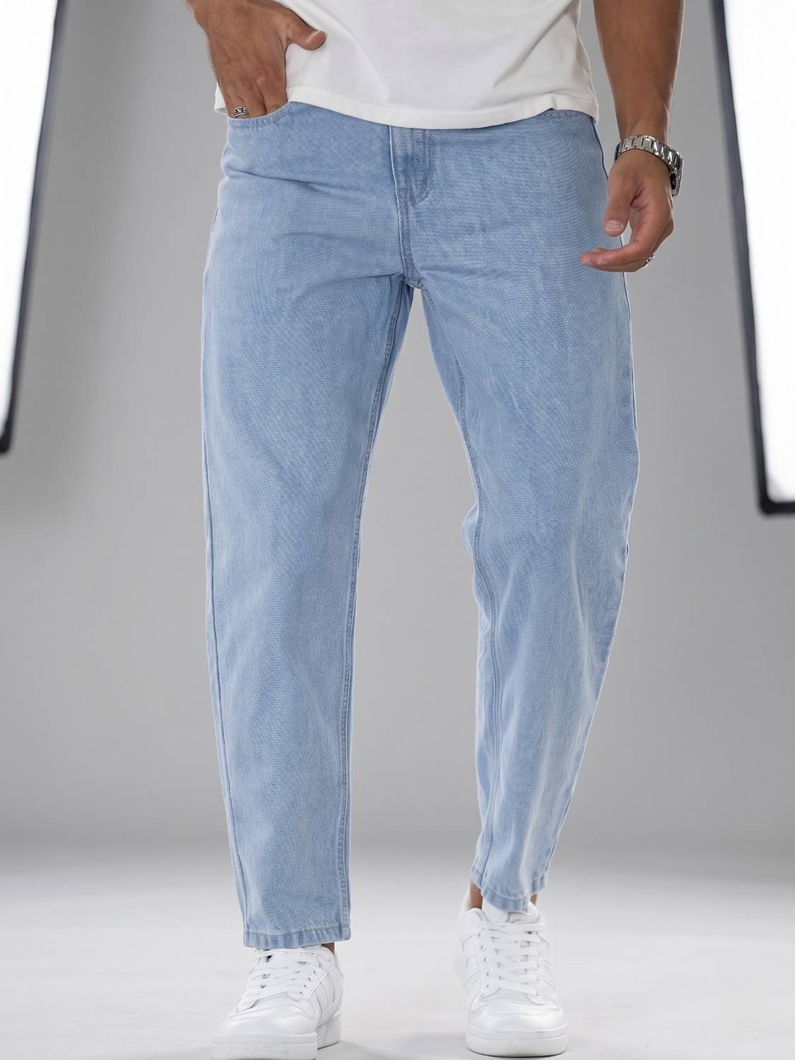 gntrends Regular Men Light Blue Jeans - Image 1