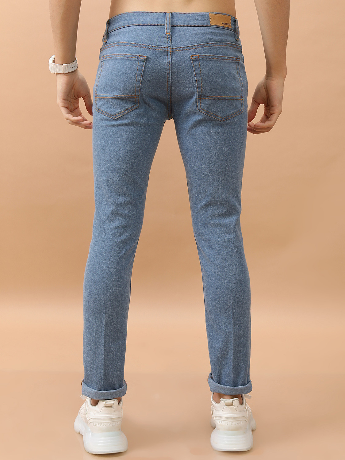 Image of HIGHLANDER Men Skinny Mid Rise Light Blue Jeans