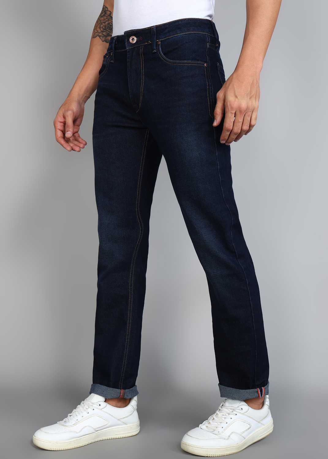Image of KILLER Straight Fit Men Dark Blue Jeans