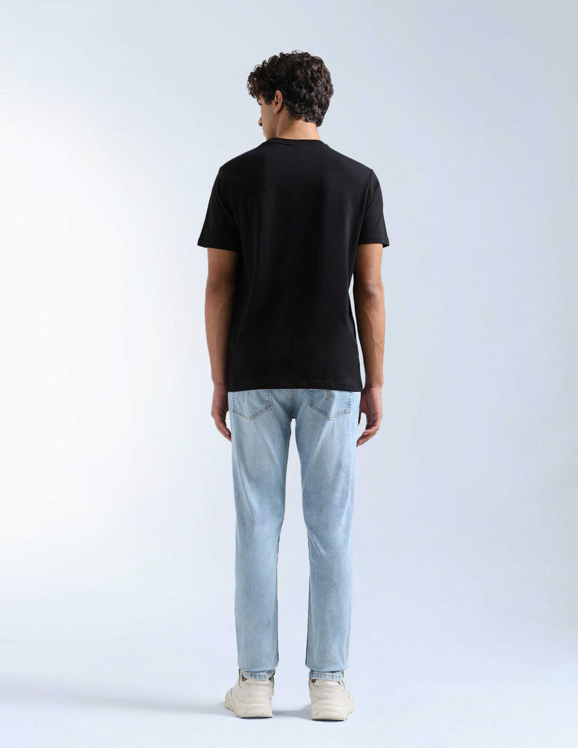 Image of FLYING MACHINE Tapered Fit Men Blue Jeans