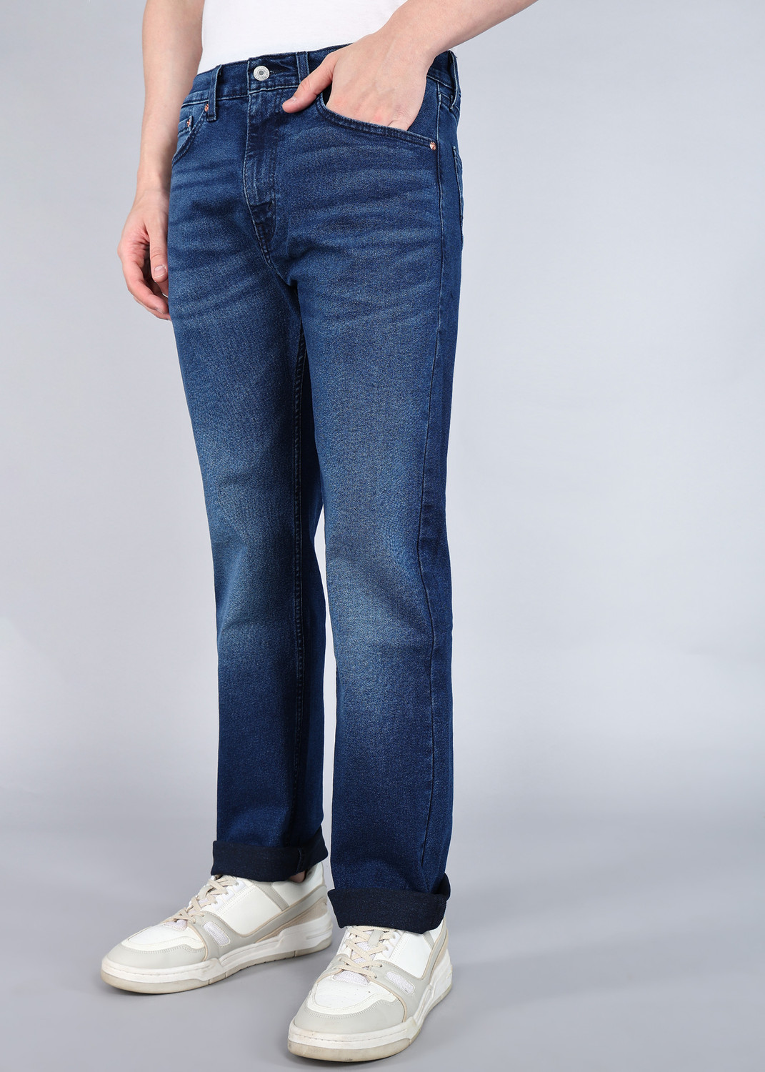 Image of LEVI'S Straight Fit Men Dark Blue Jeans