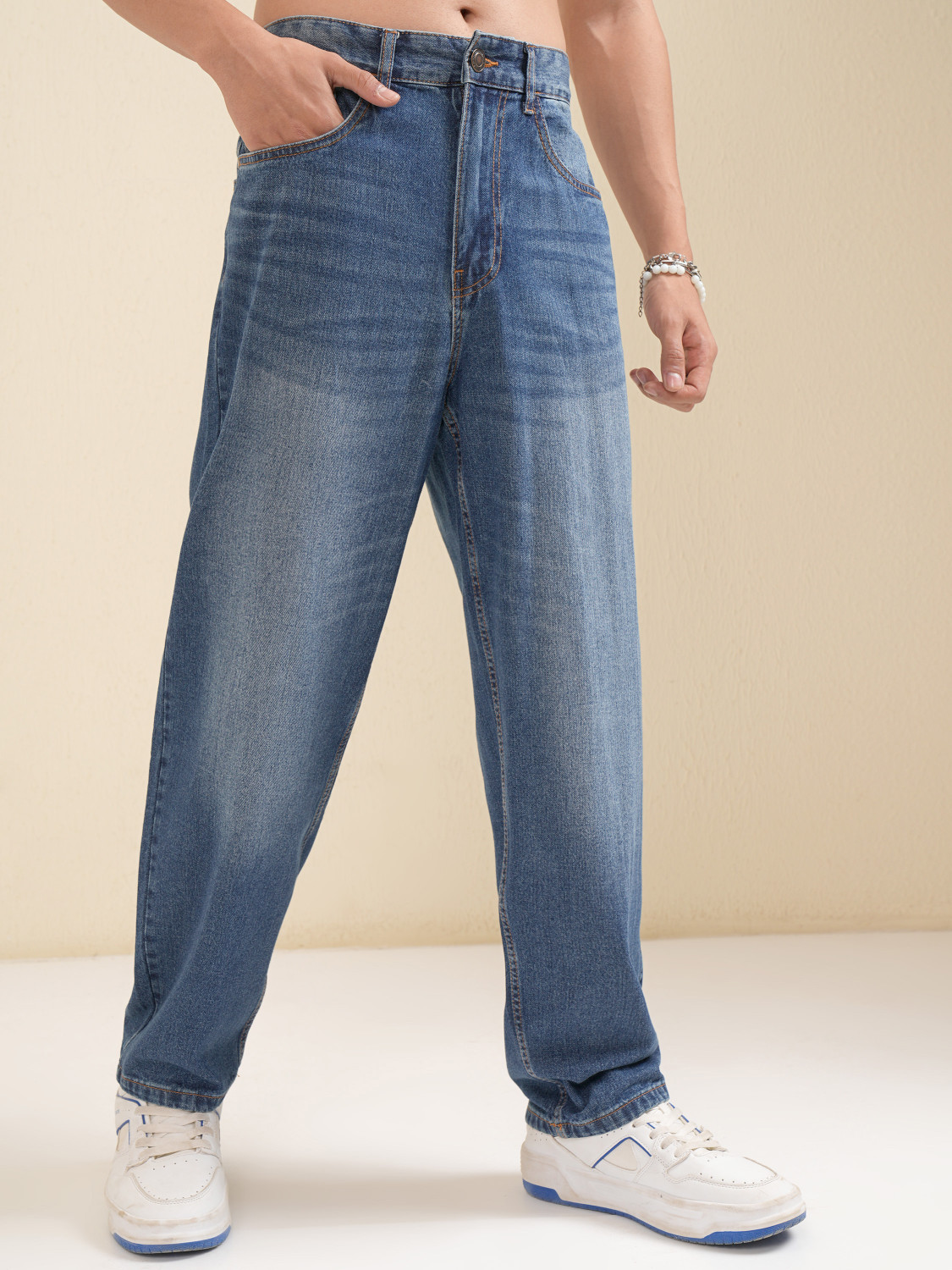 Image of HIGHLANDER Loose Fit Men Blue Jeans