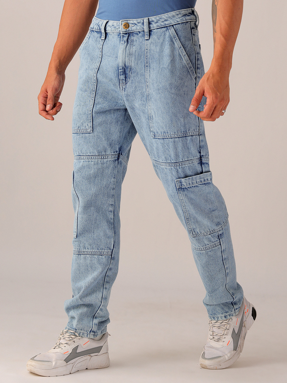 Image of The Indian Garage Co. Relaxed Fit Men Blue Jeans
