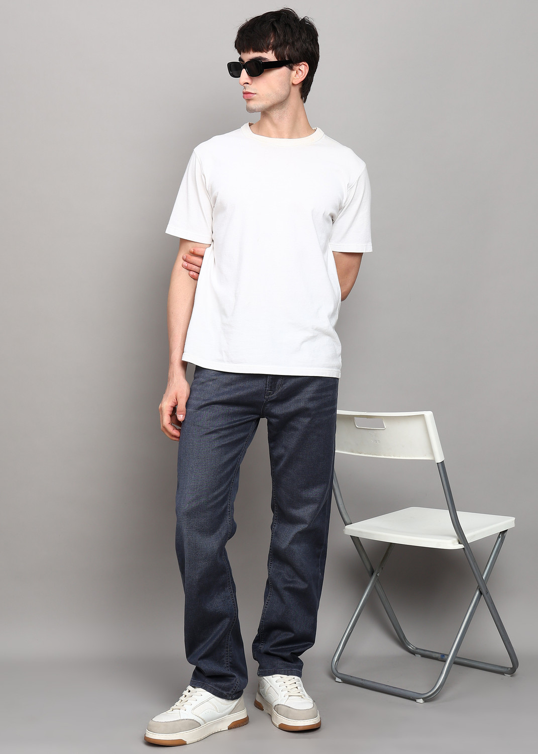 Image of KILLER Straight Fit Men Grey Jeans