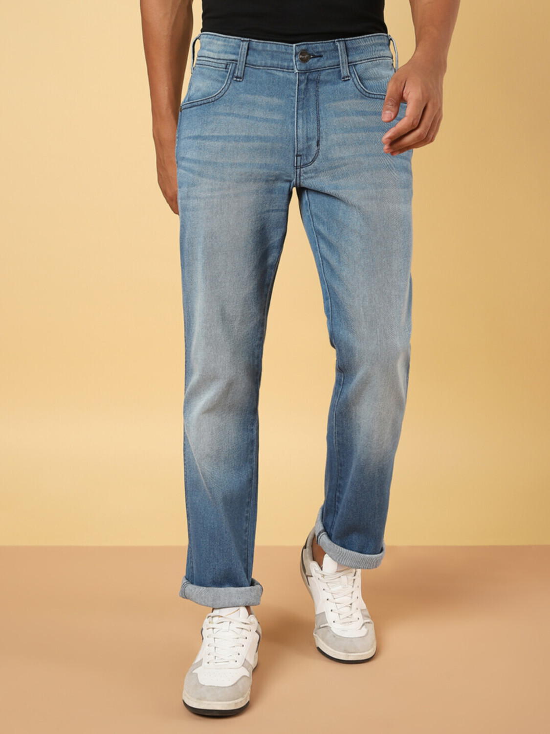 Image of Wrangler Regular Men Blue Jeans