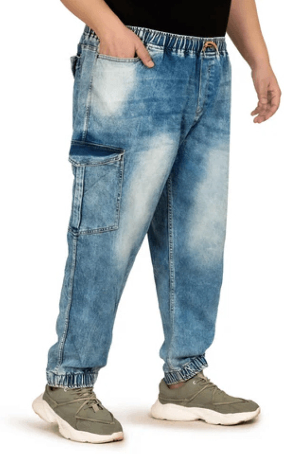 Image of ABFY ZOO Jogger Fit Men Blue Jeans