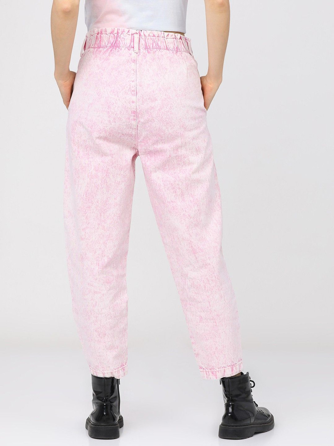Image of Tokyo Talkies Mom Fit Women Pink Jeans