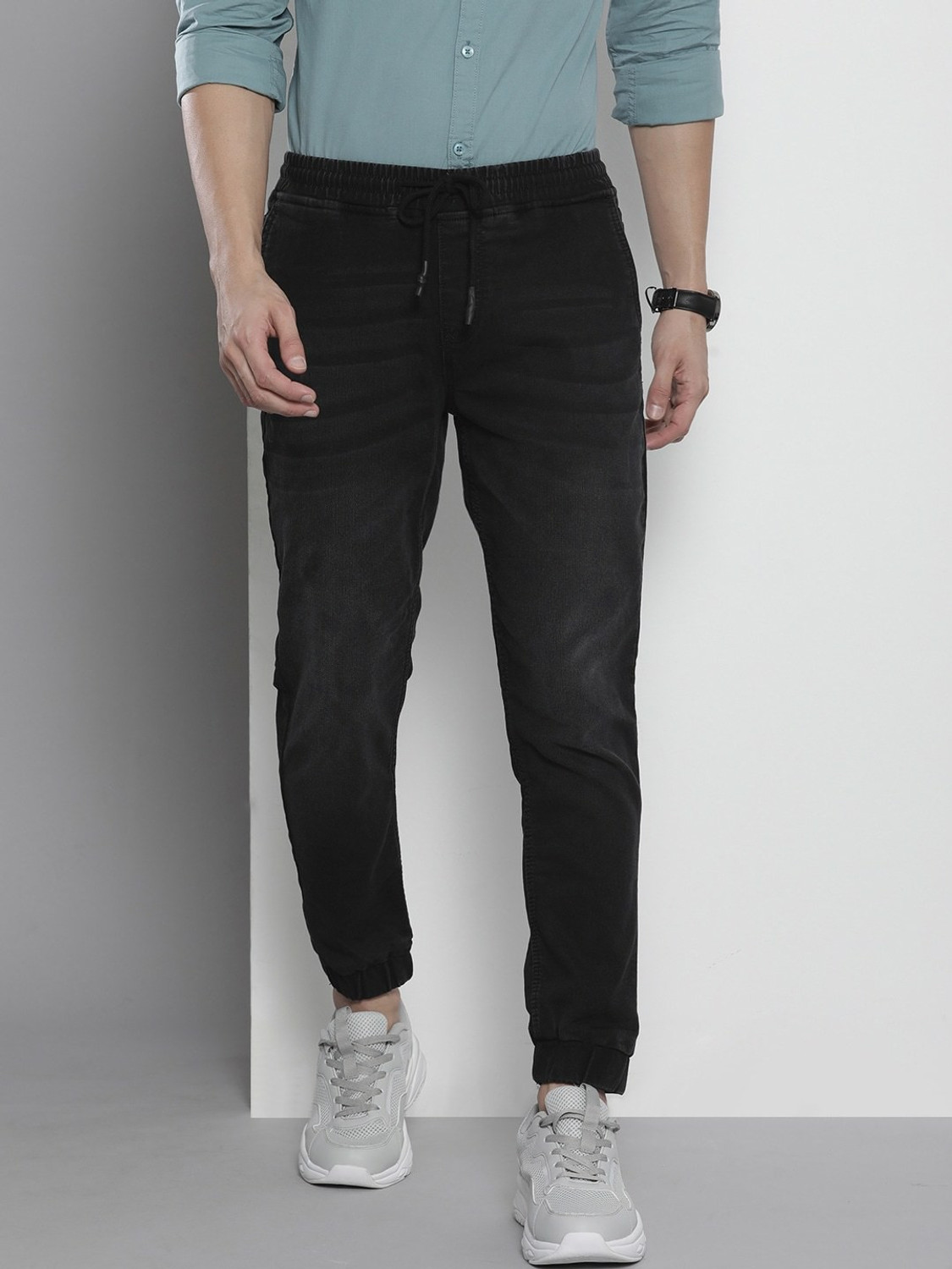 Image of The Indian Garage Co. Slim Men Black Jeans