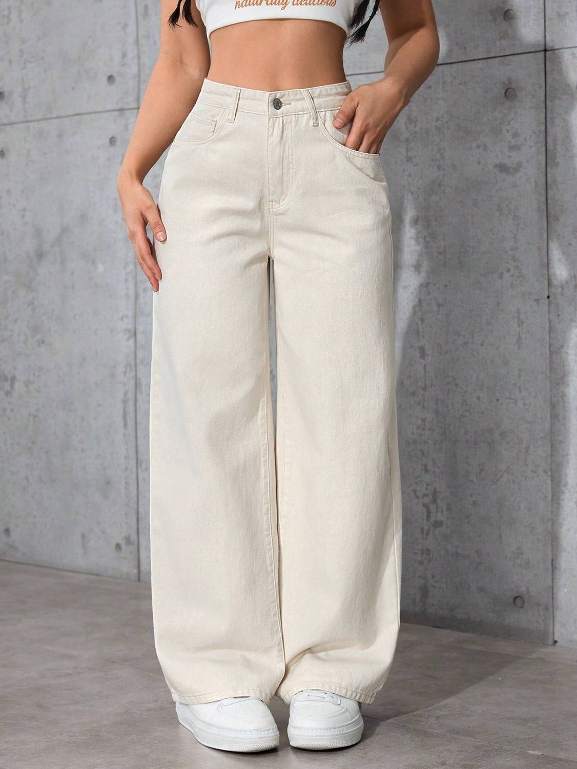 YAMEETFIT Regular Women Beige Jeans - Image 1