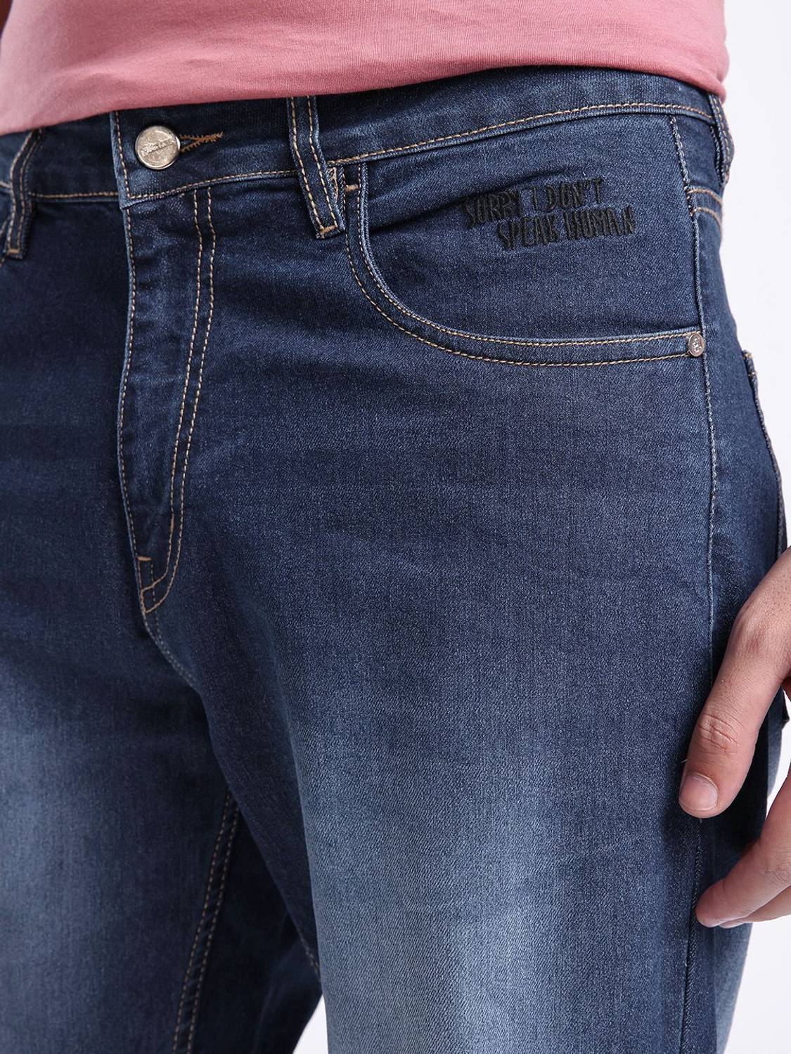 Glitchez Relaxed Fit Men Blue Jeans - Image 3