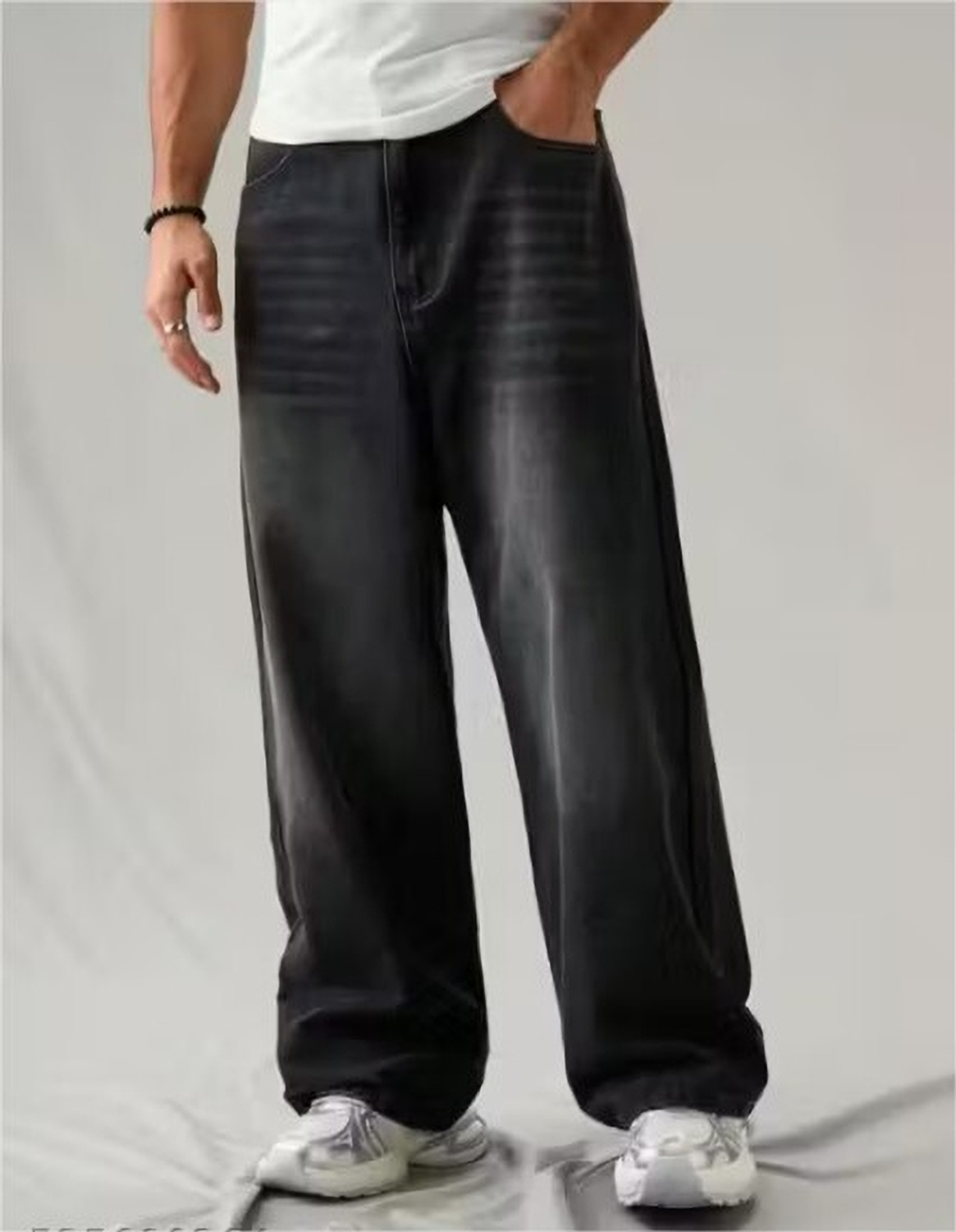 Image of ujas Straight Fit Men Black Jeans