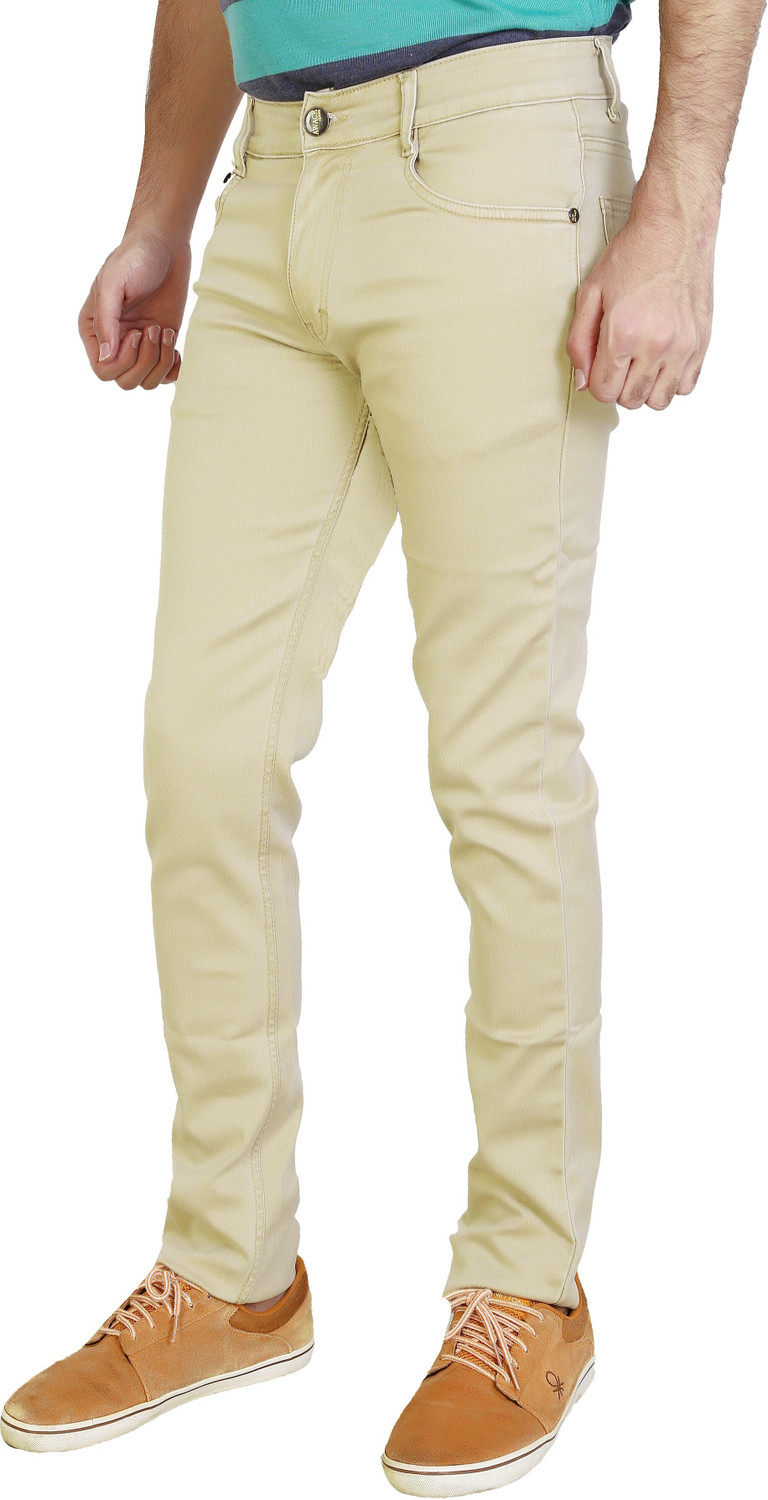 Image of AWACK Regular Men Beige Jeans
