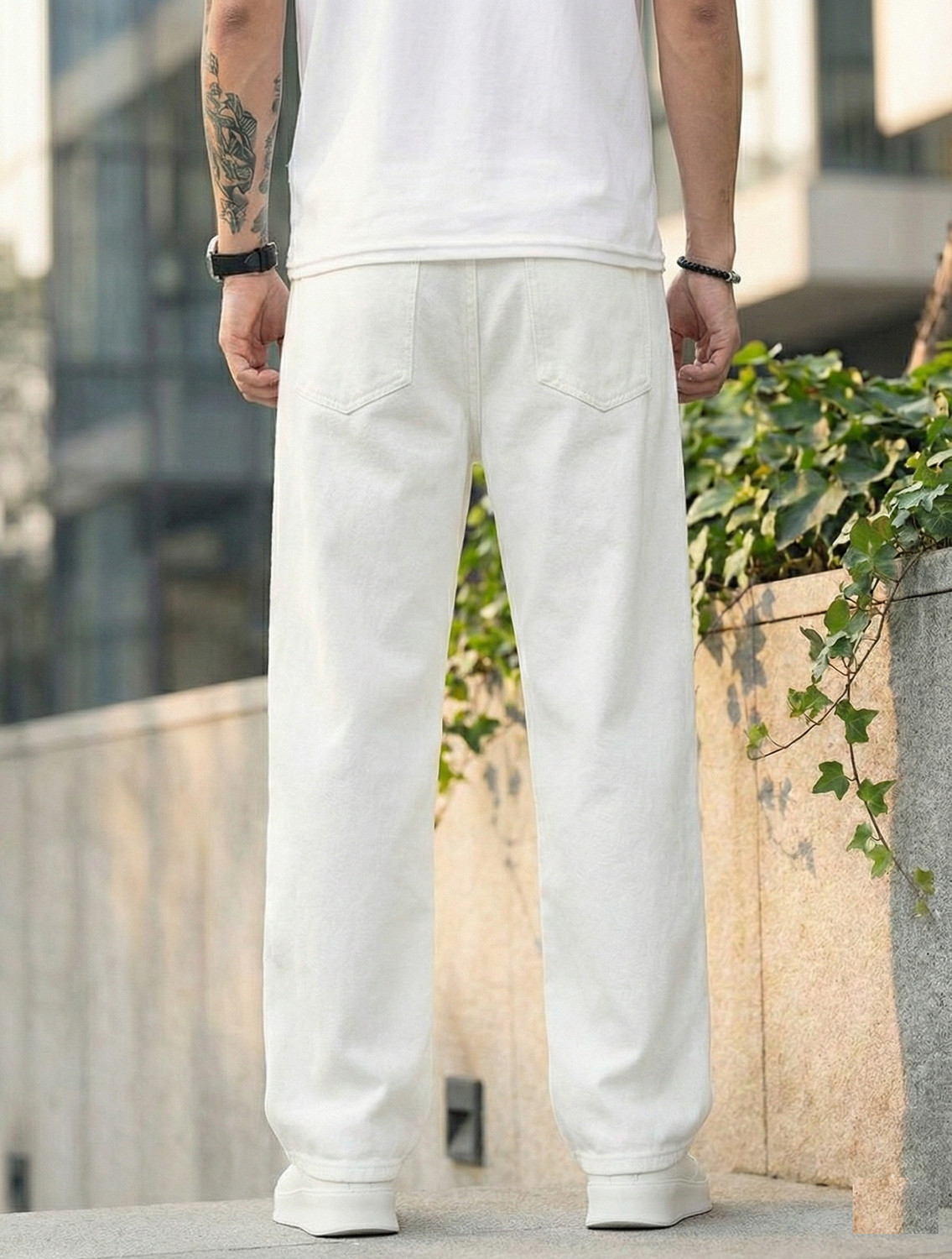 Image of METRONAUT Straight Fit Men White Jeans