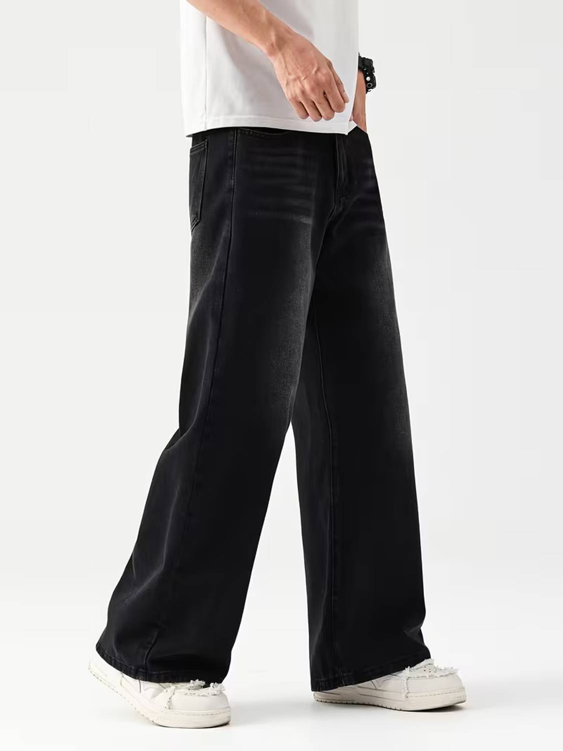 sky collection Wide Leg Black Jeans - Image 4
