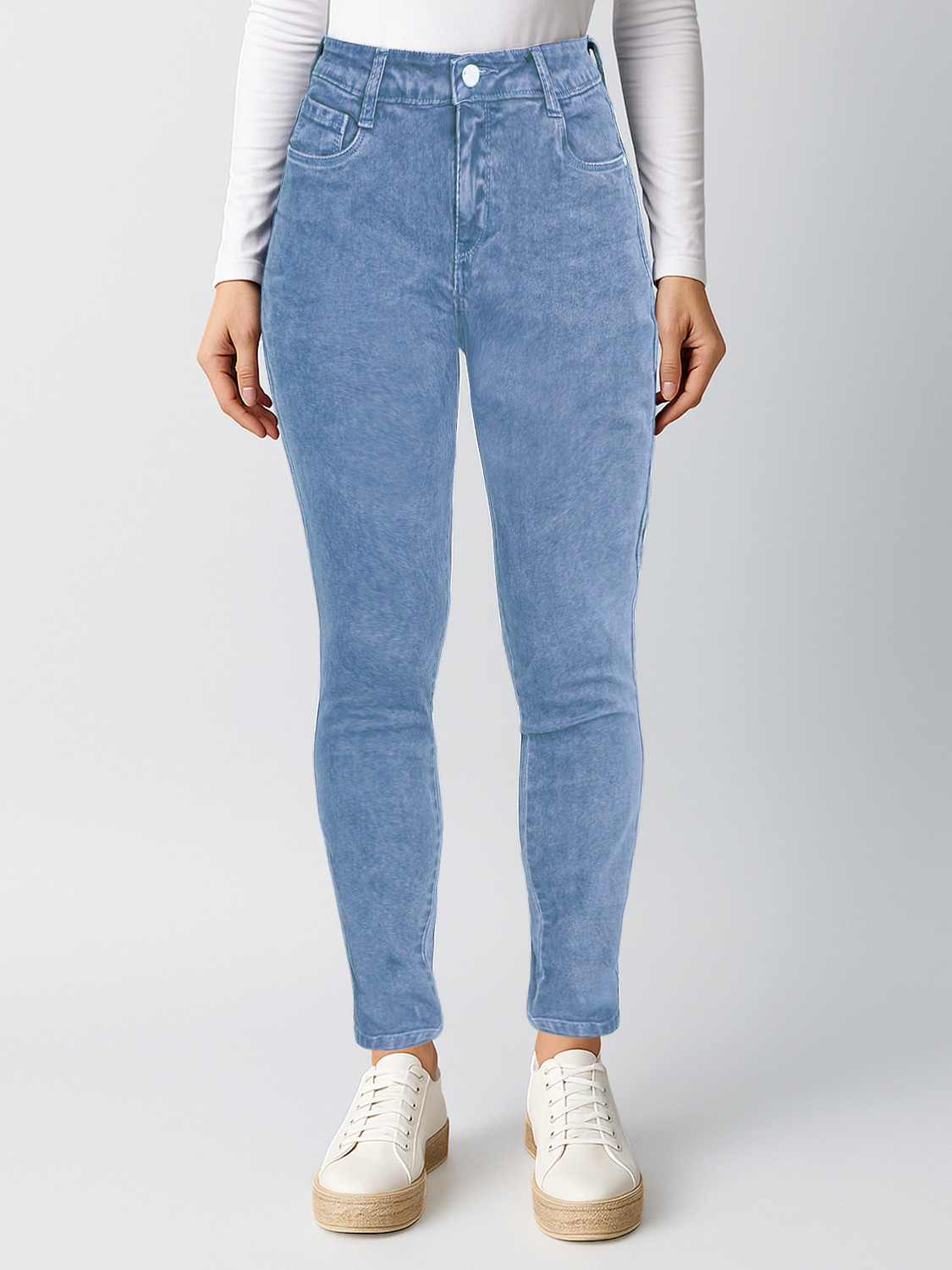 Image of PLOUNGE Skinny Women Light Blue Jeans