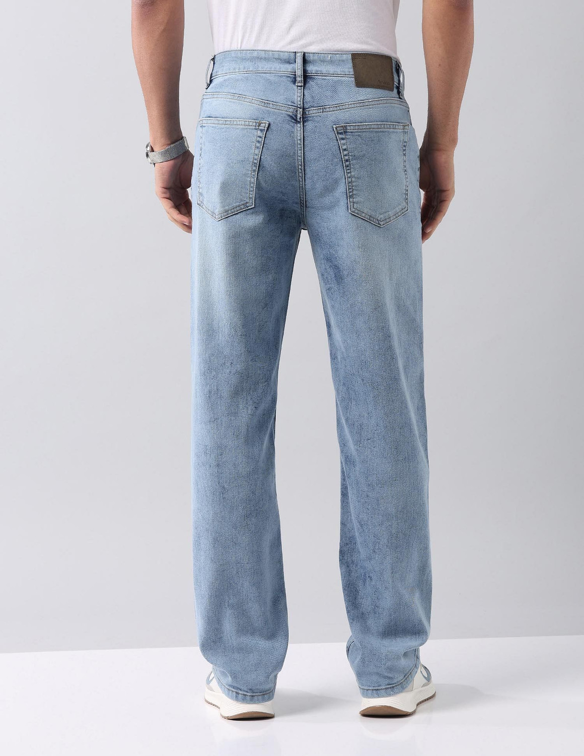Image of AD by Arvind Relaxed Fit Men Blue Jeans