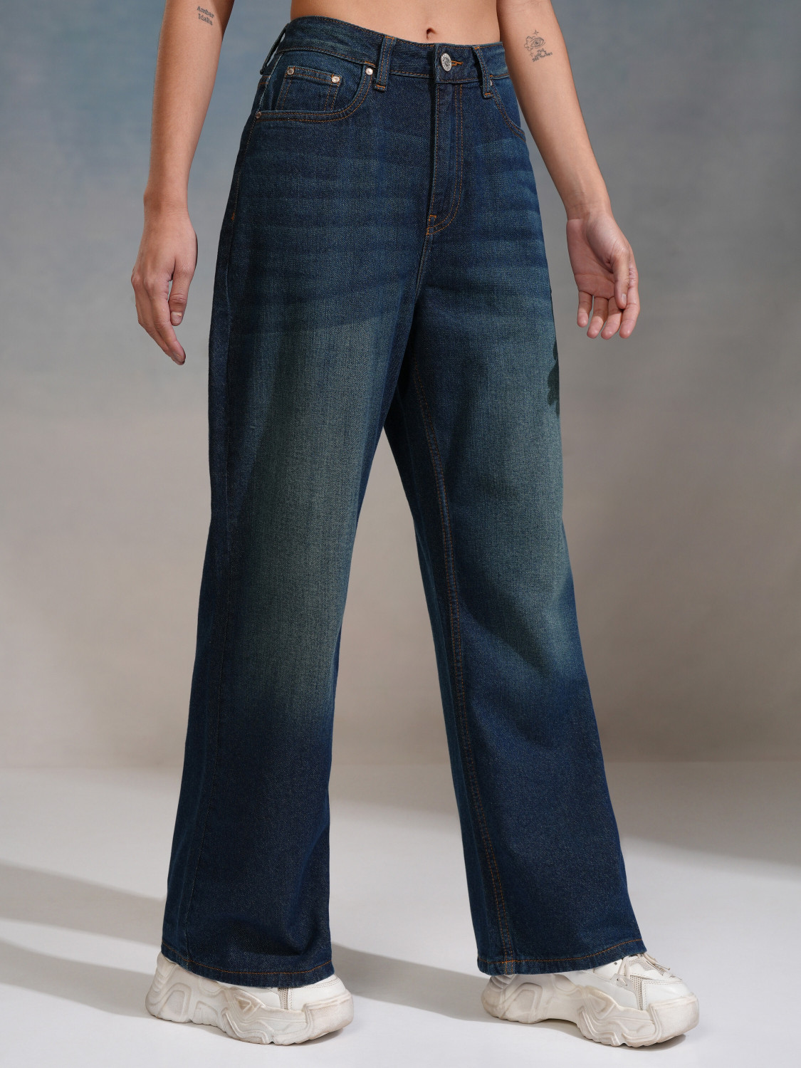Image of Tokyo Talkies Loose Fit Women Blue Jeans