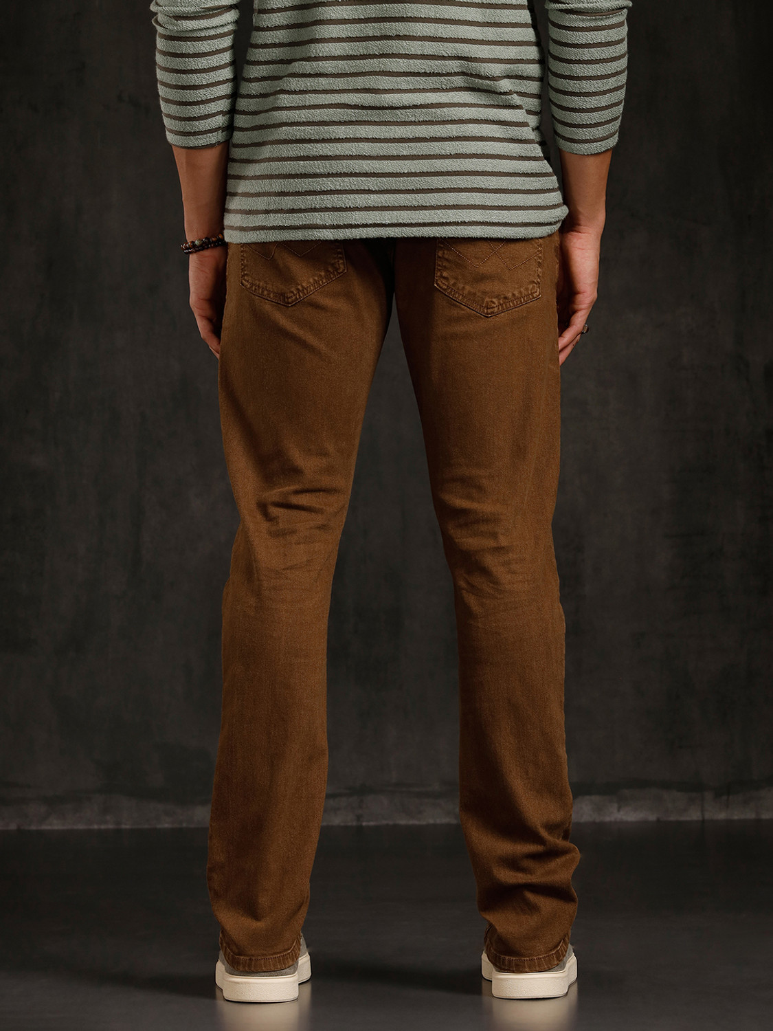 Image of WROGN Slim Men Brown Jeans