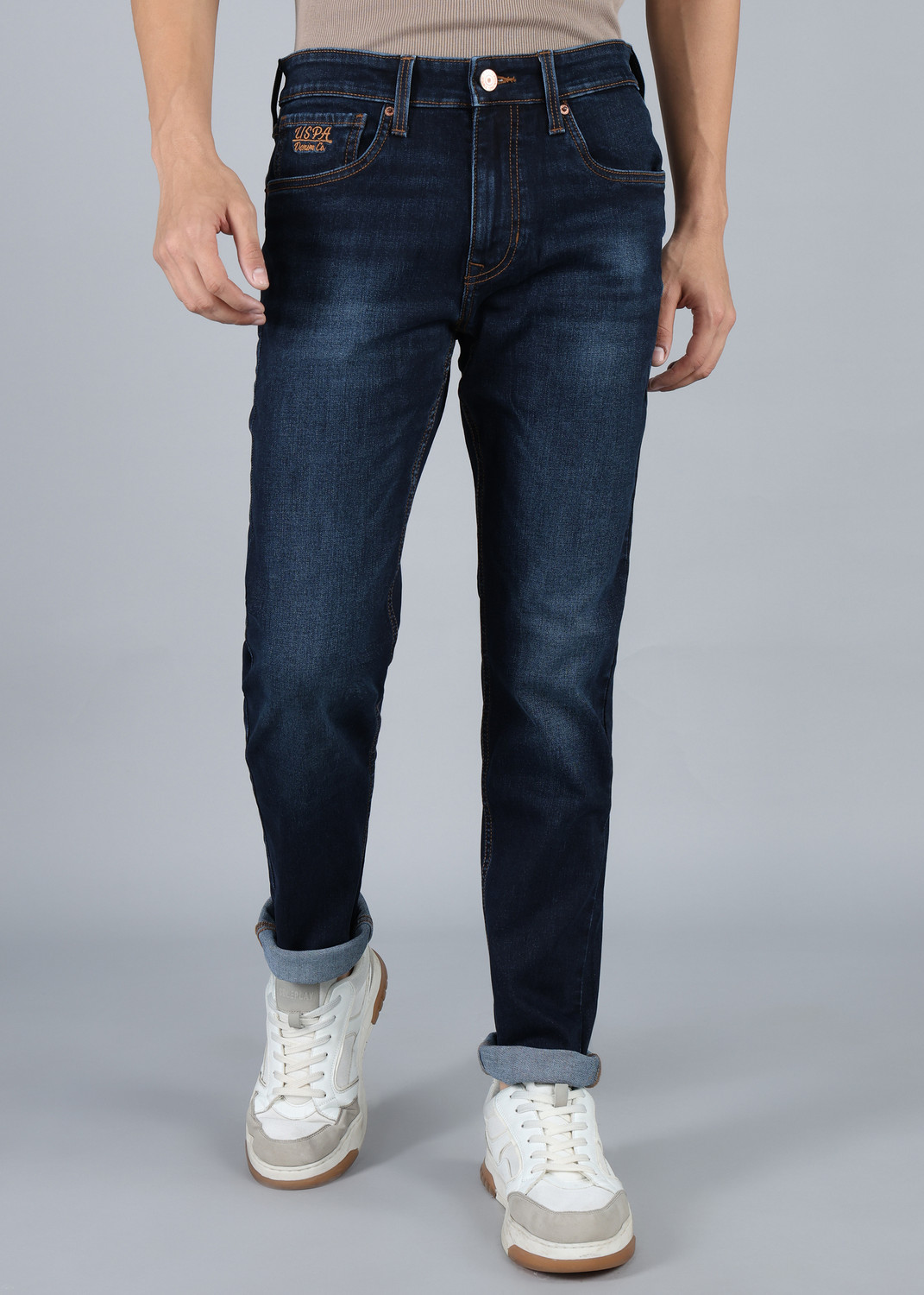 Image of U.S. Polo Assn. Denim Co. Tapered Fit Men Blue Jeans