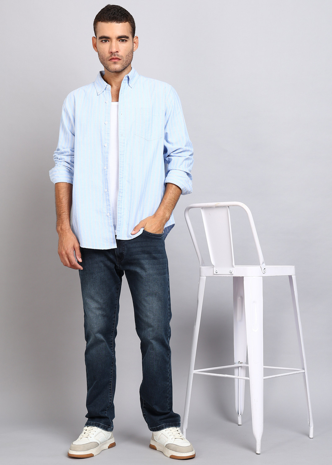 Image of SPARKY Regular Men Dark Blue Jeans