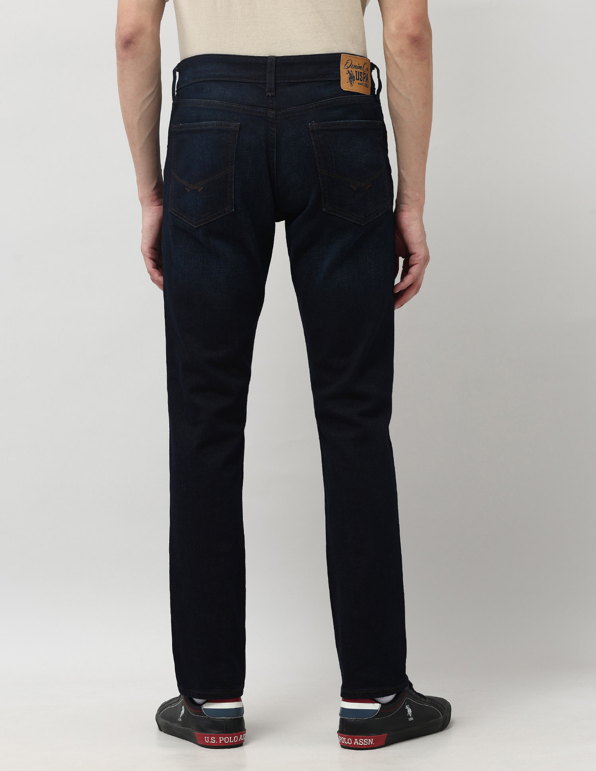 Image of U.S. Polo Assn. Denim Co. Tapered Fit Men Blue Jeans