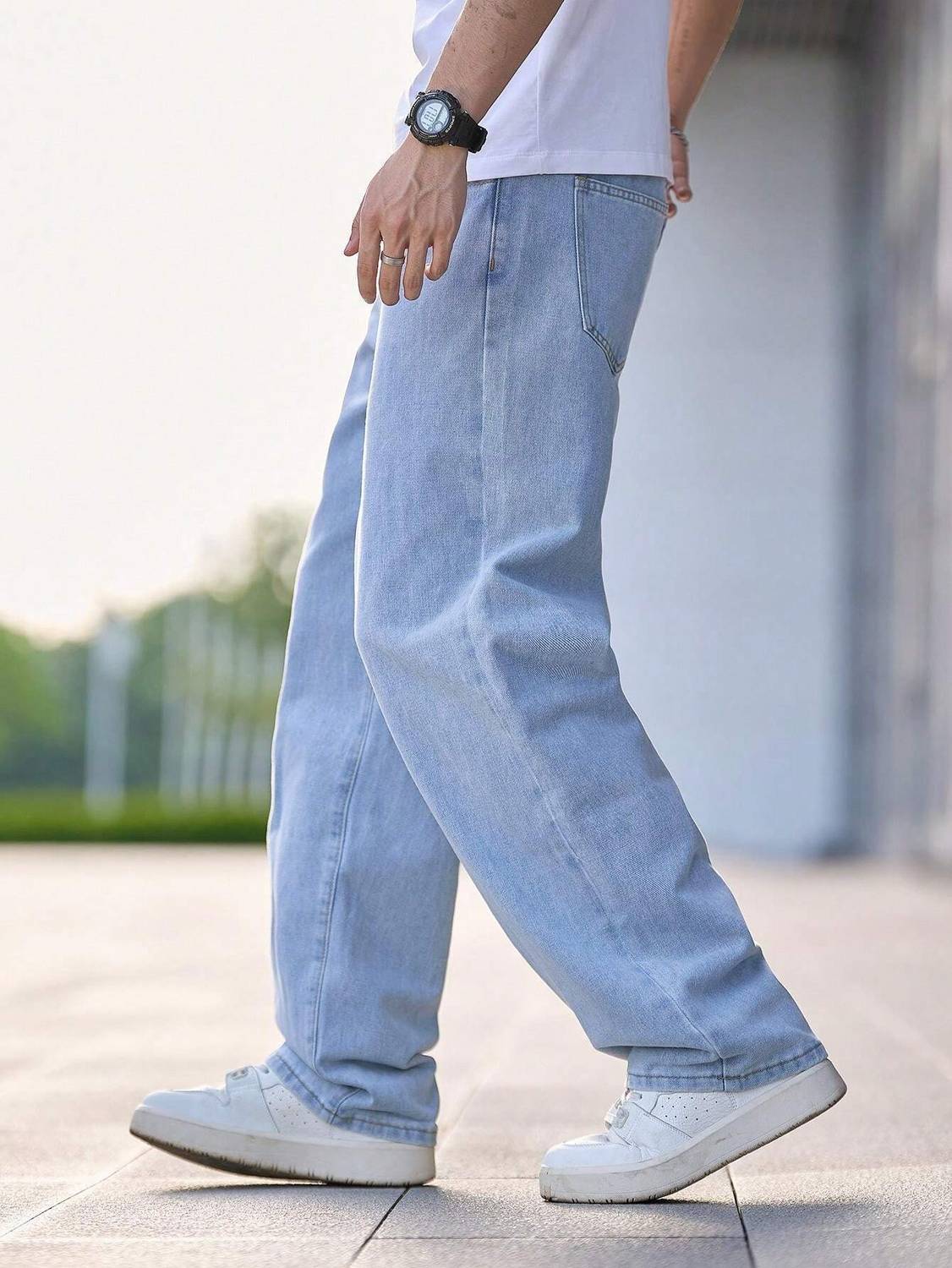 DENIM4MEN Straight Fit Light Blue Jeans - Image 5