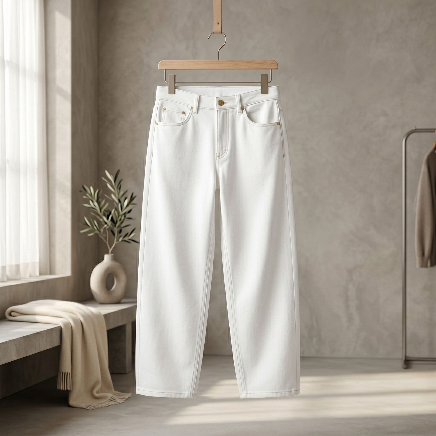Image of SaudagarHub Wide Leg Men White Jeans