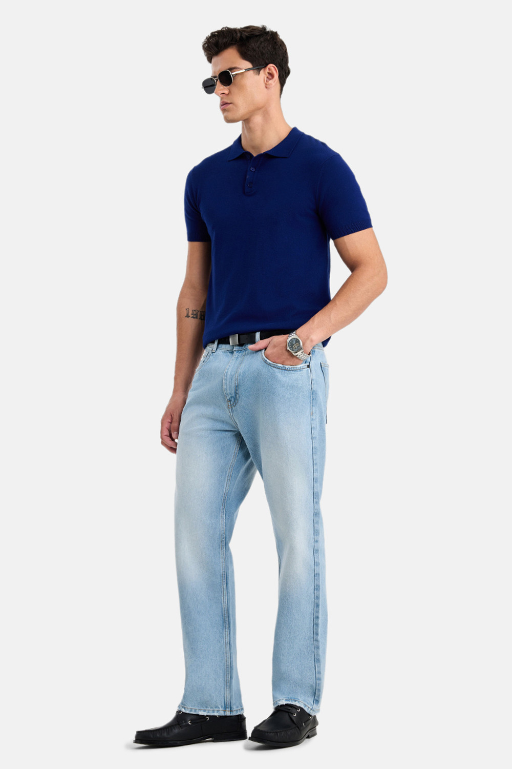 Image of Snitch Straight Fit Men Light Blue Jeans