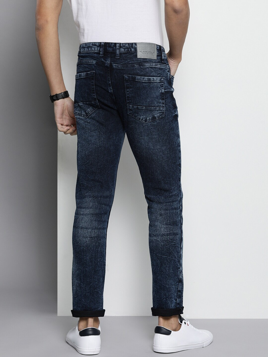 Image of The Indian Garage Co. Slim Men Blue Jeans