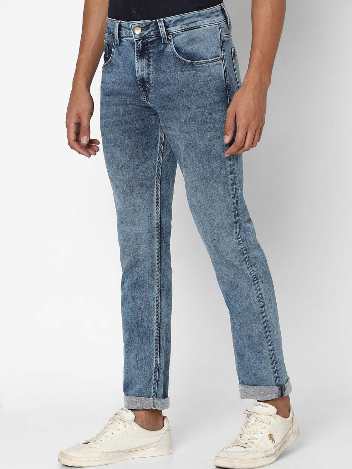 Image of Spykar Straight Fit Men Blue Jeans