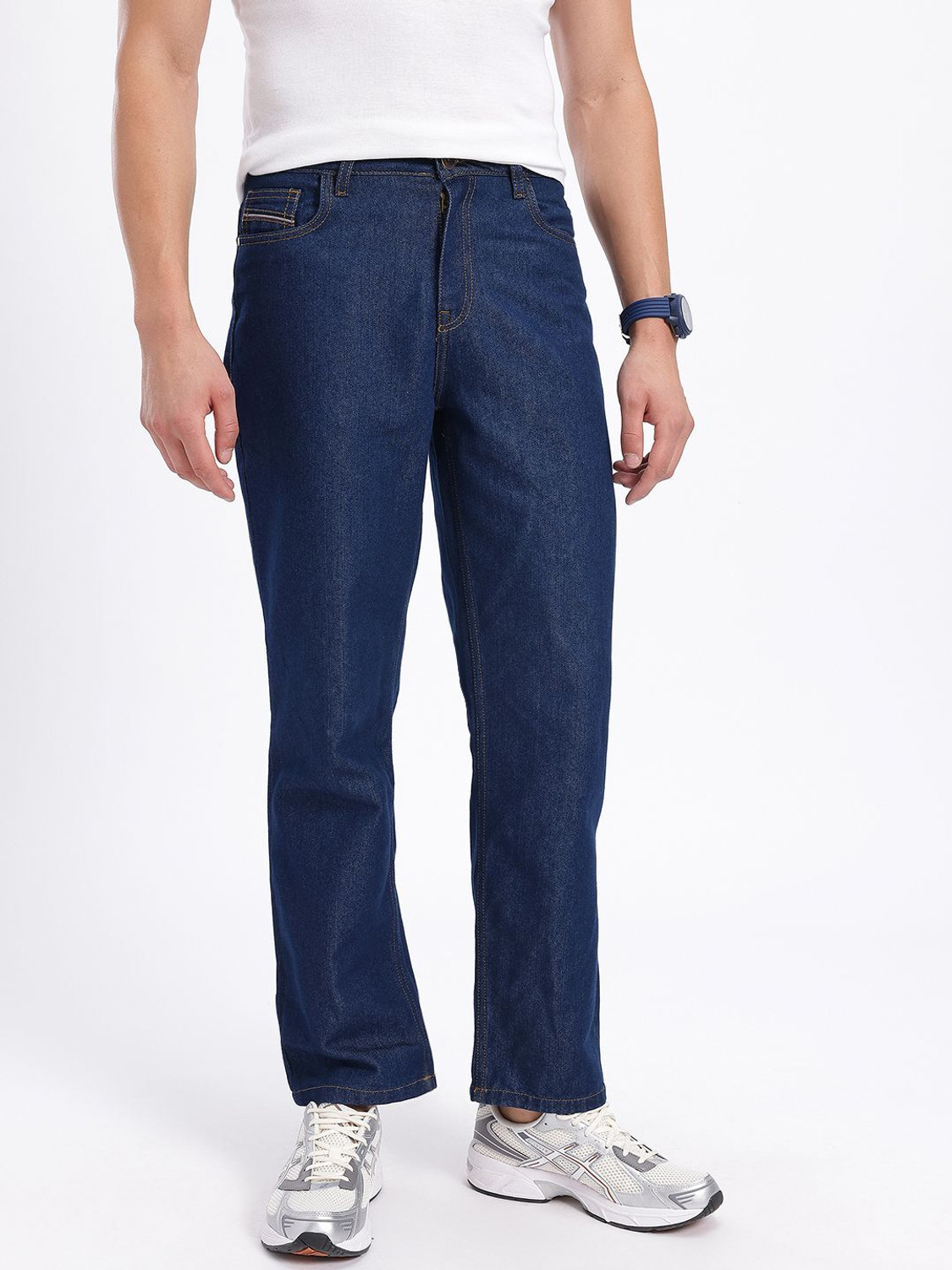 Image of Glitchez Straight Fit Men Blue Jeans
