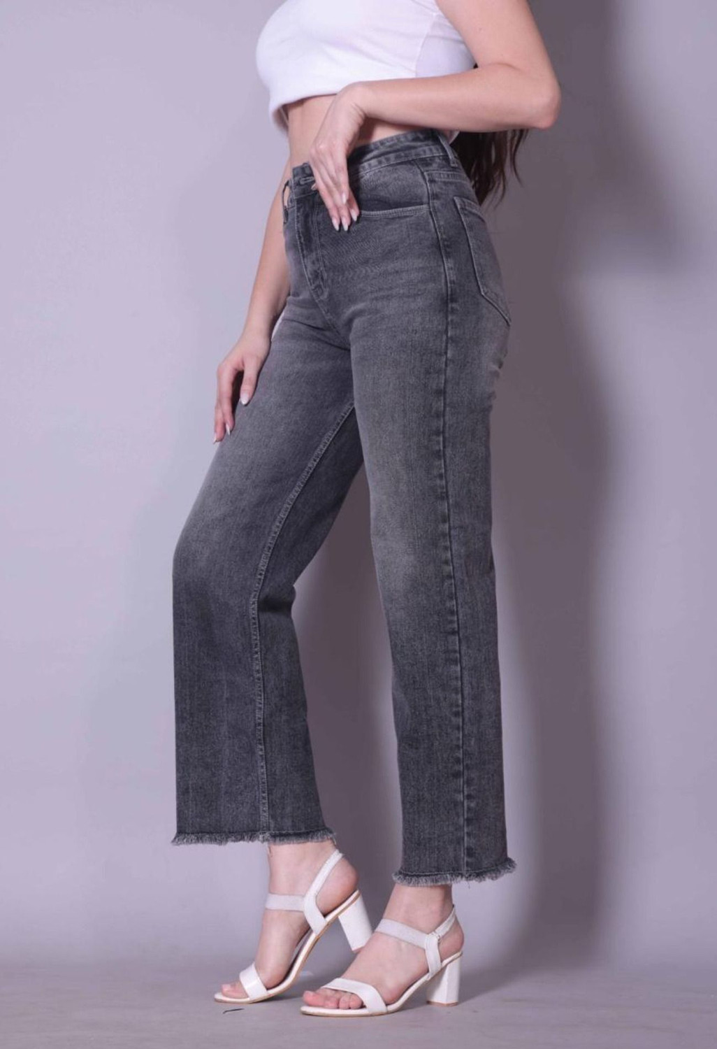 Image of Burani Straight Fit Women Grey Jeans