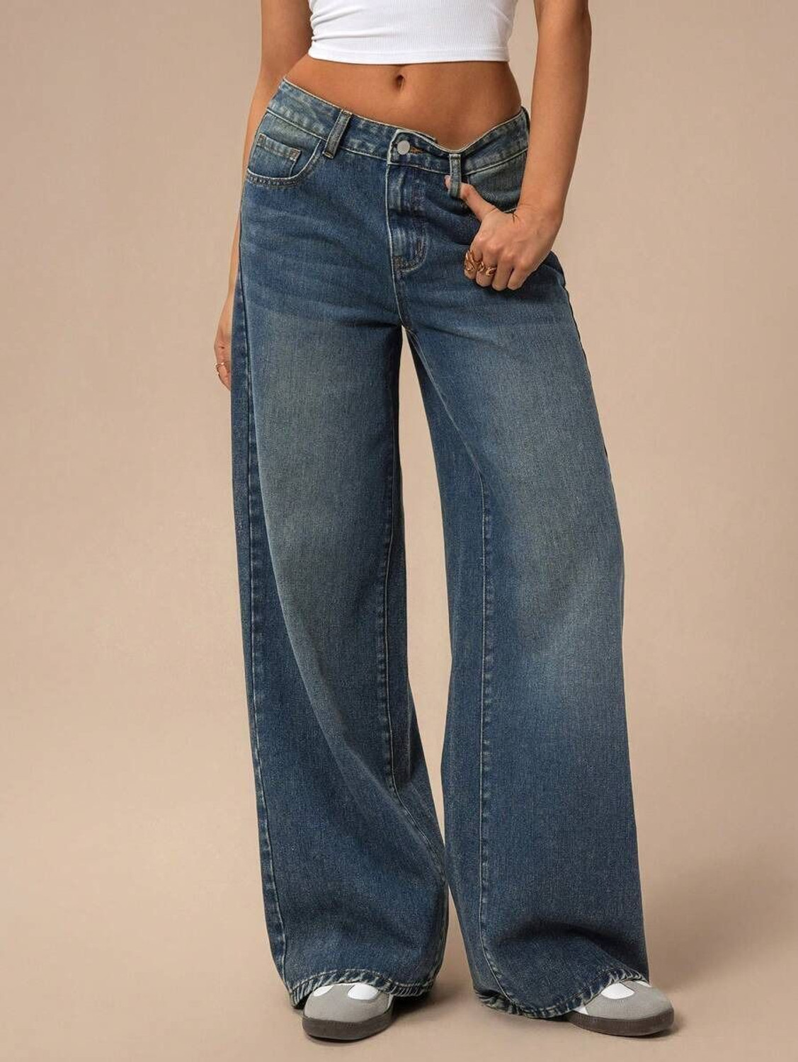Image of STEPLE DENIMS Loose Fit Women Blue Jeans