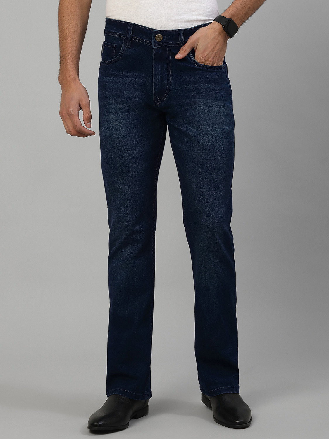 Image of LOUIS STITCH Boot-Leg Men Blue Jeans