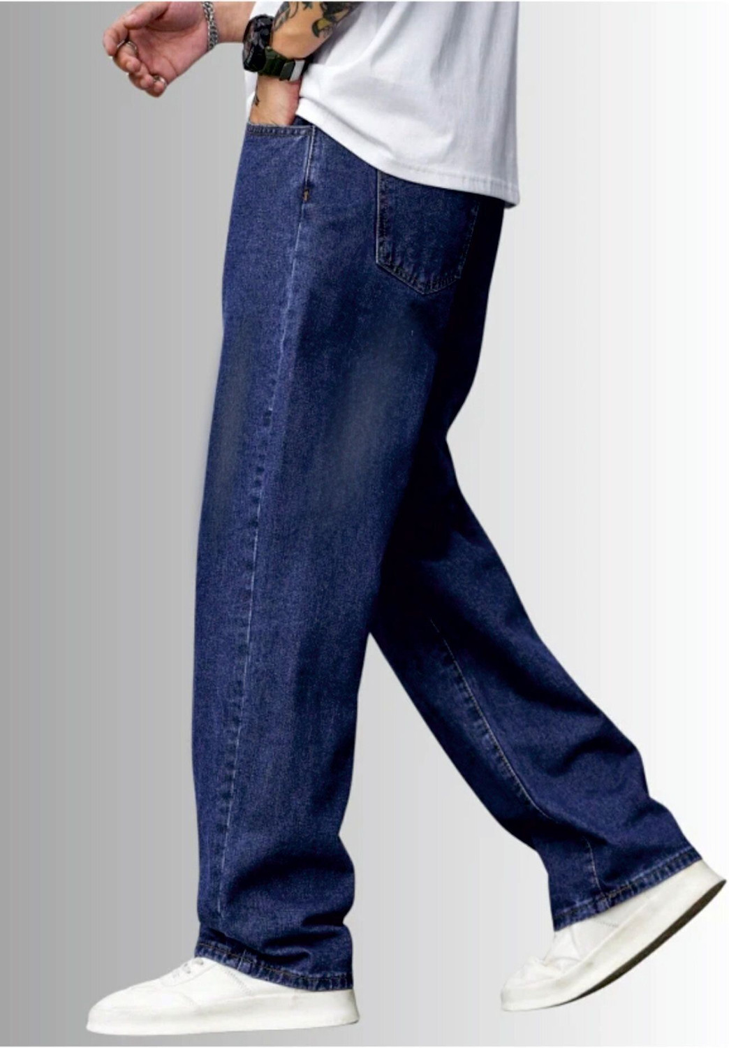 Image of uth republic Loose Fit Men Dark Blue Jeans