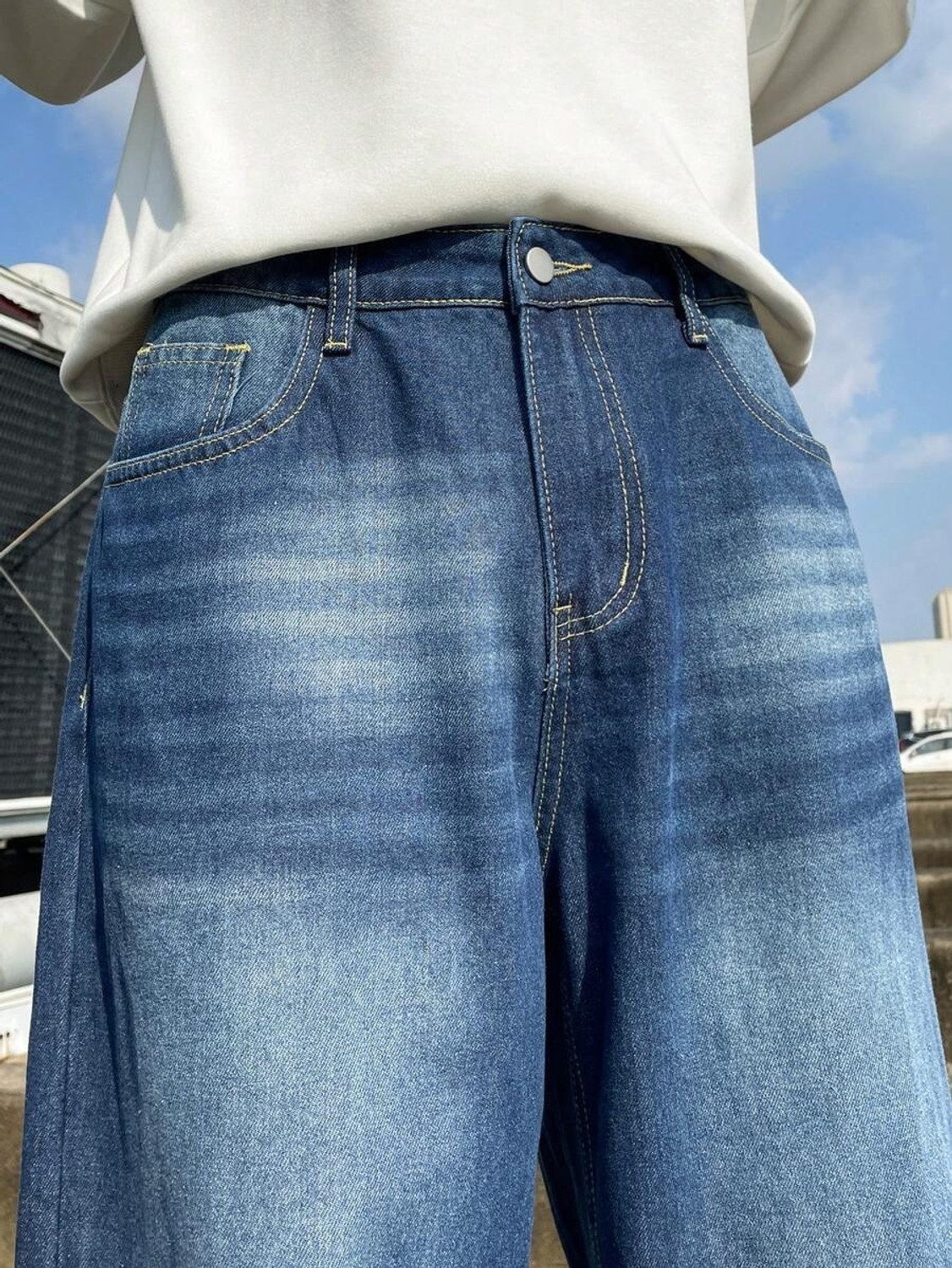 Image of YAMEET Straight Fit Men Blue Jeans