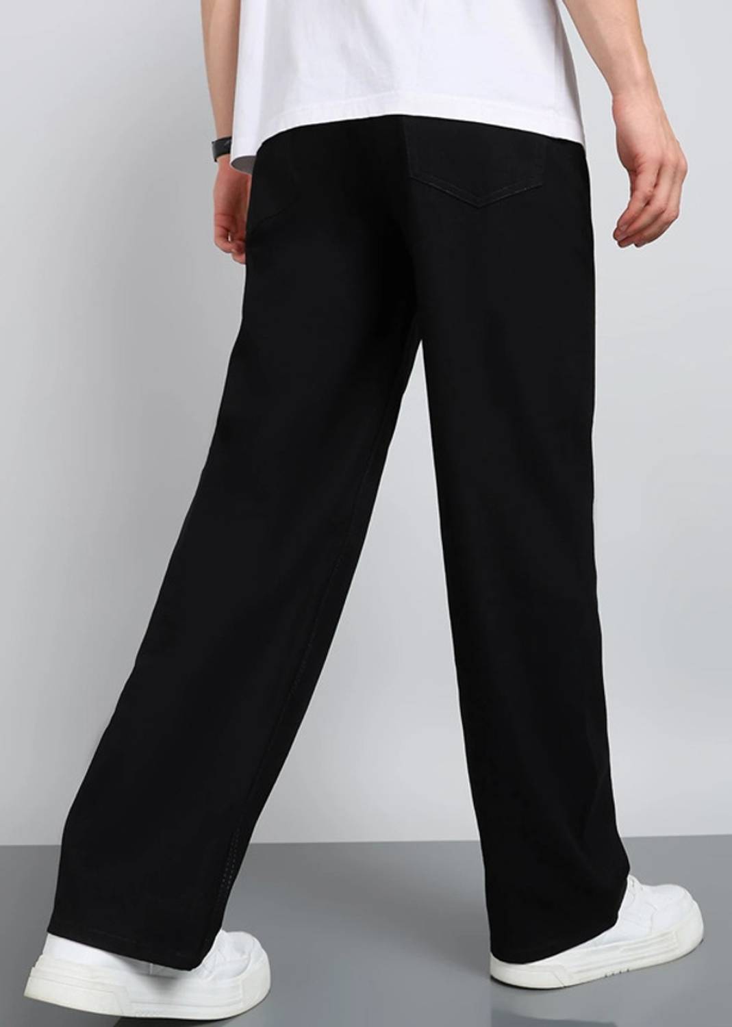 AzureAttire Straight Fit Black Jeans - Image 2