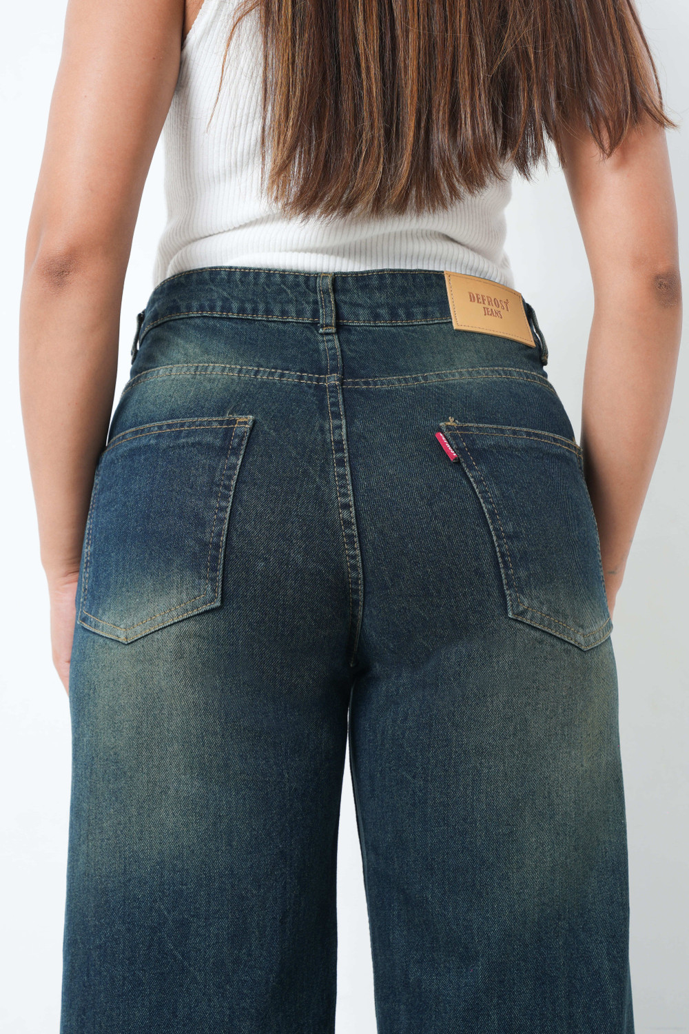 Image of Defrost jeans Loose Fit Women Dark Green Jeans