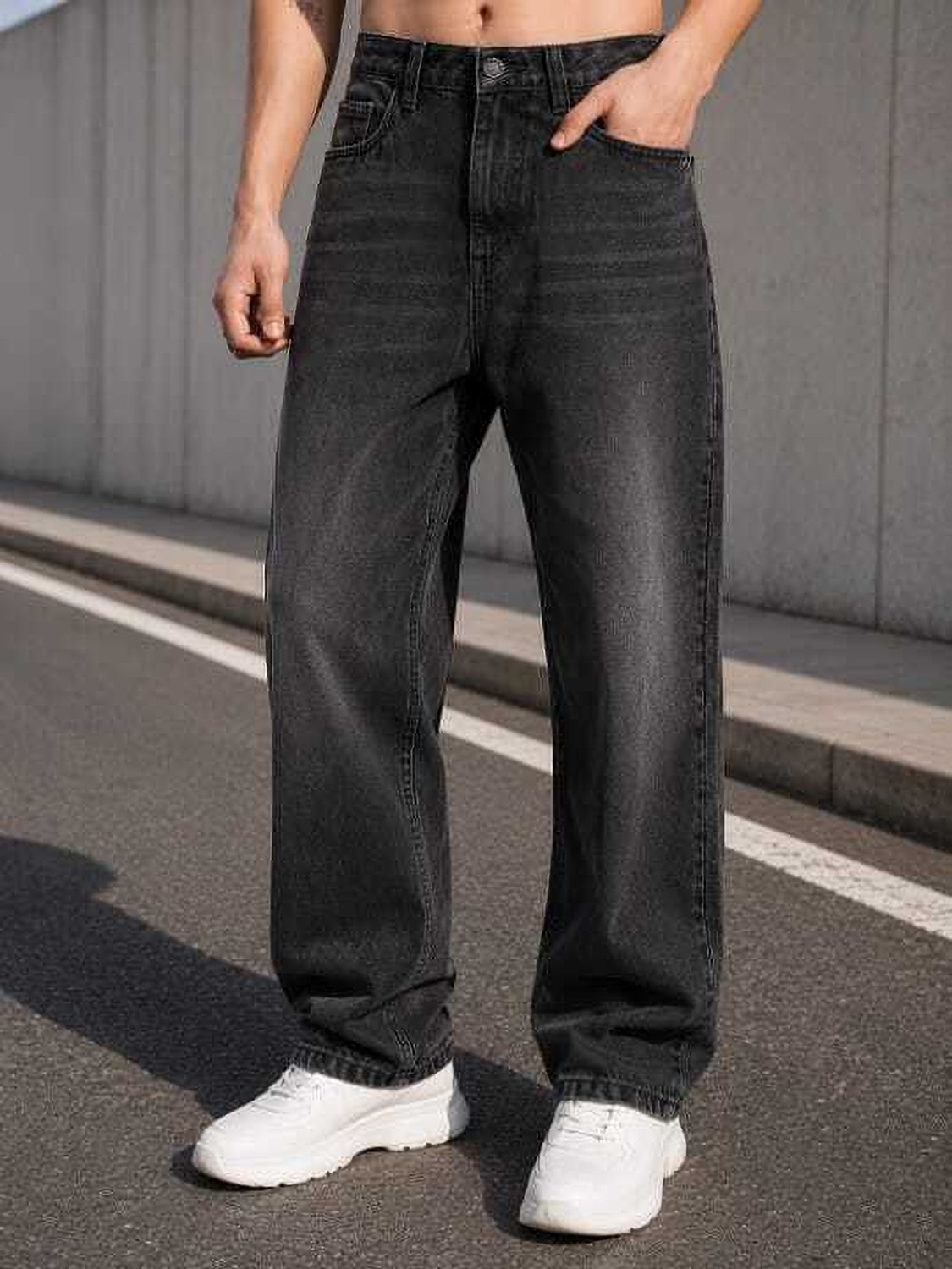 Image of Southee Loose Fit Men Black Jeans