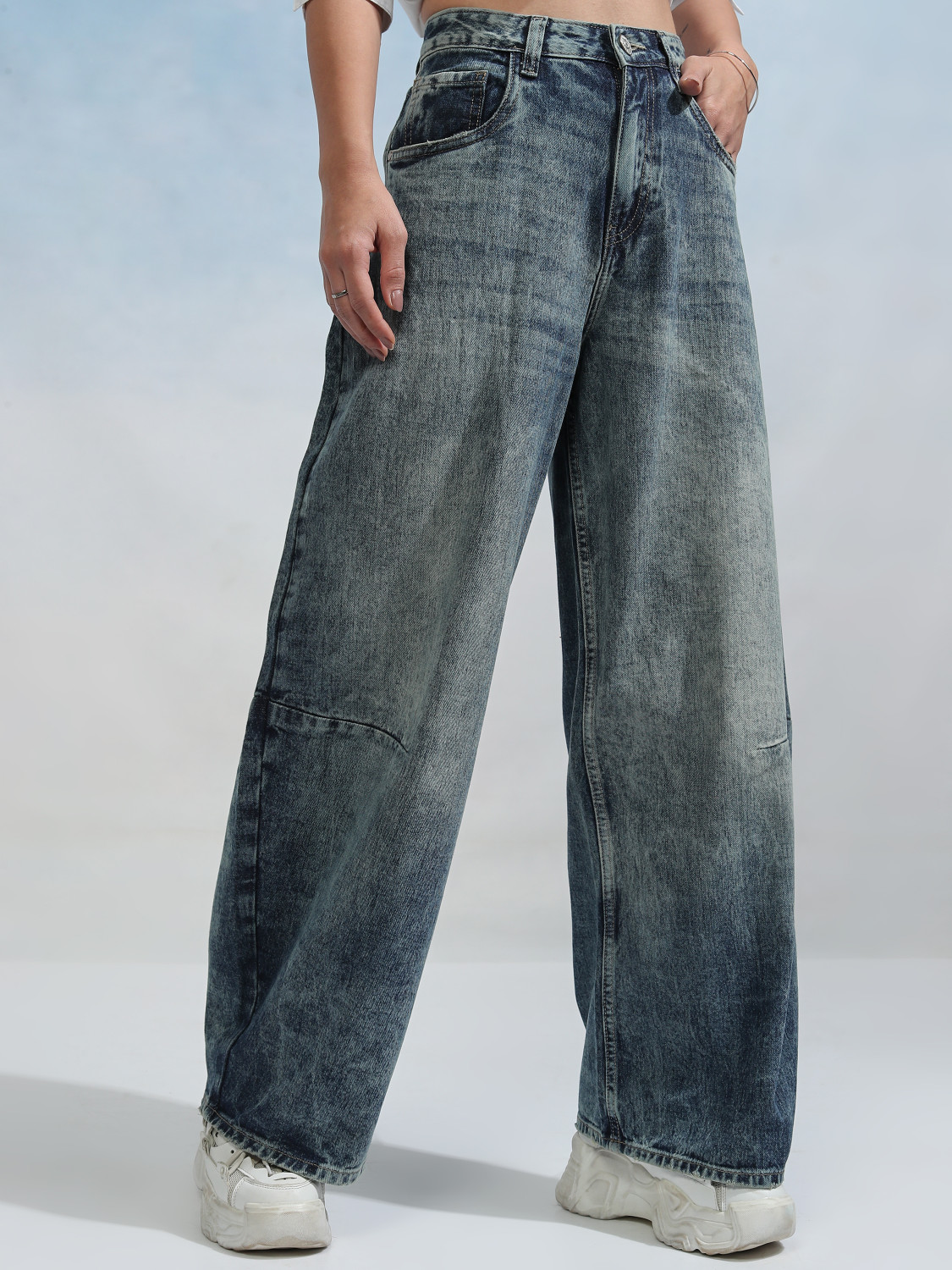 Image of Tokyo Talkies Boot-Leg Women Blue Jeans