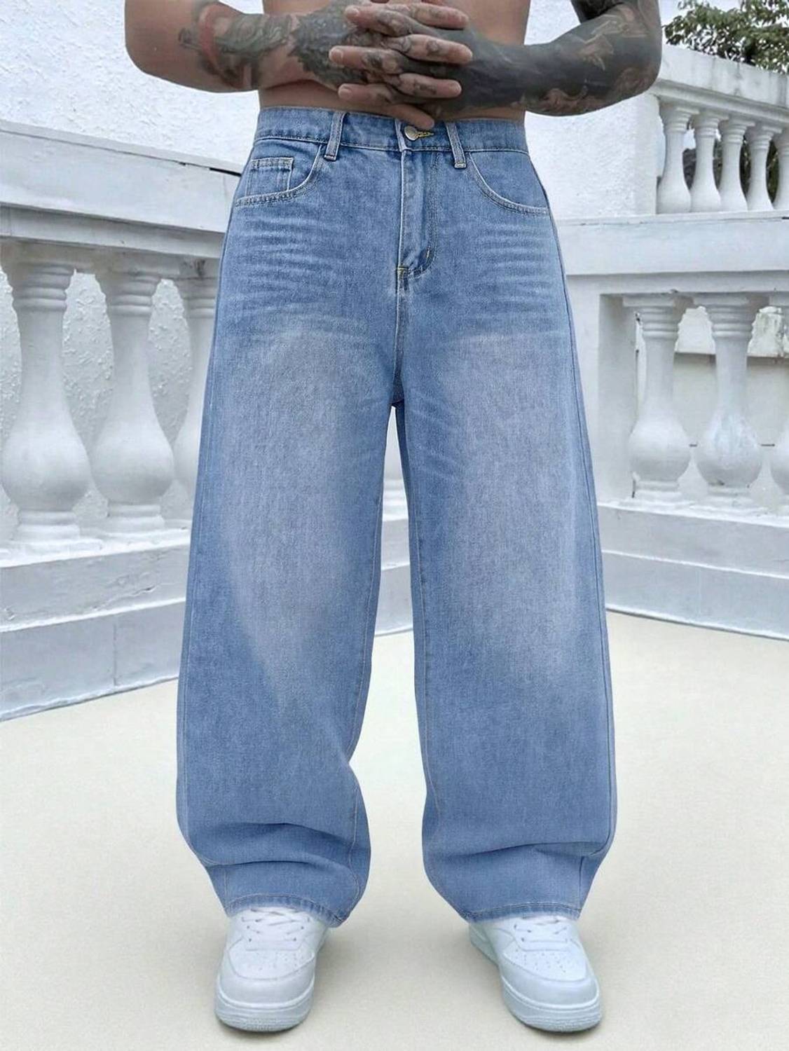 MERRYNX Straight Fit Men Light Blue Jeans - Image 4