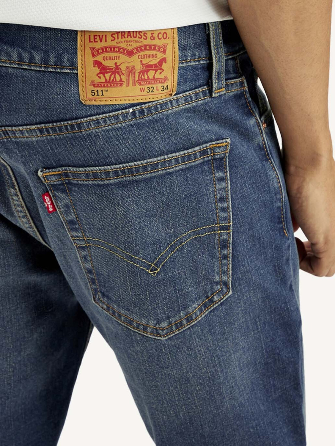 Image of LEVI'S Men Slim Mid Rise Blue Jeans