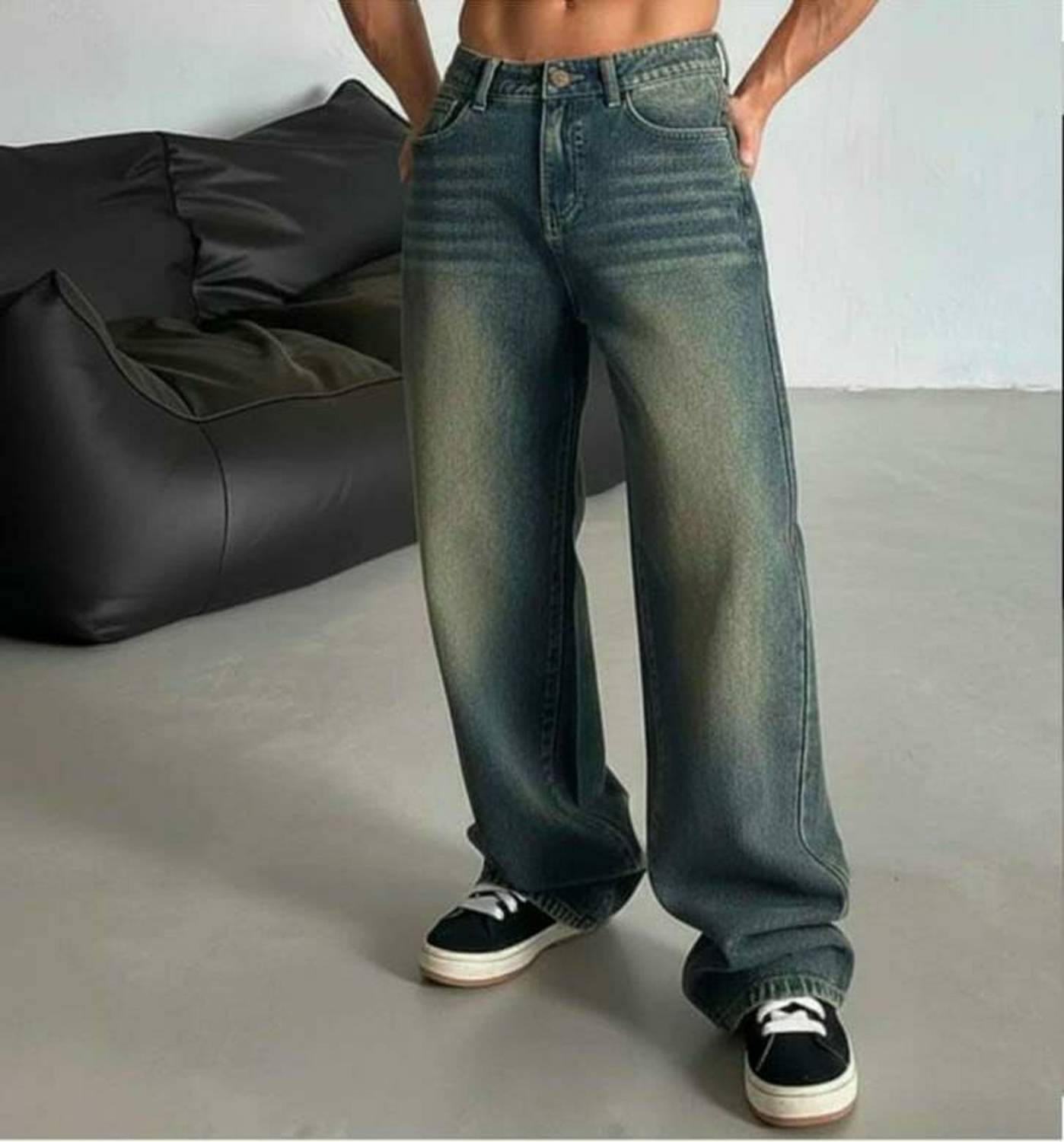 The riva Baggy Fit Men Dark Green Jeans - Image 1
