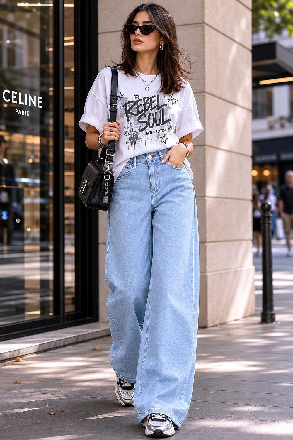 Image of zayla Baggy Fit Women Light Blue Jeans