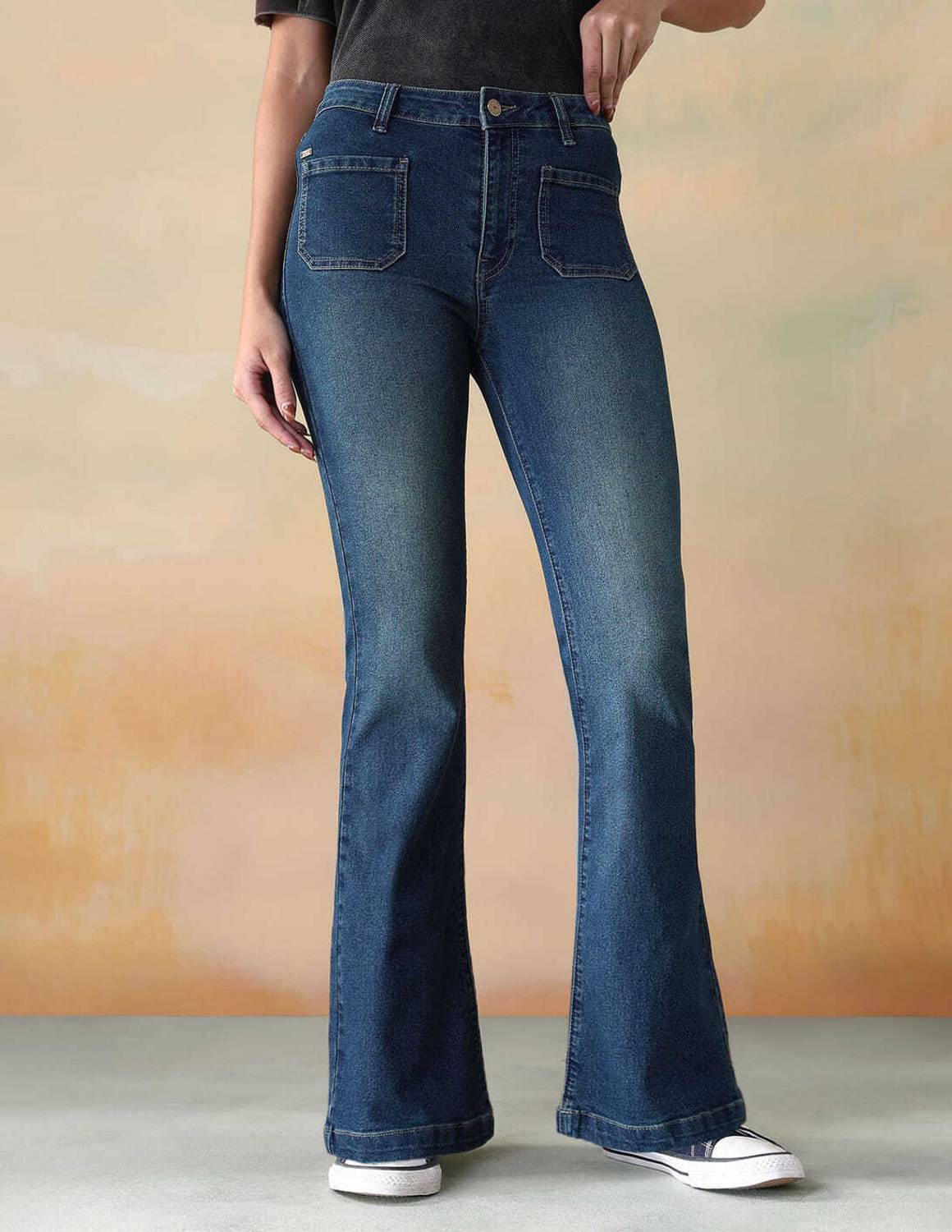 AAV2 Wide Leg Women Blue Jeans
